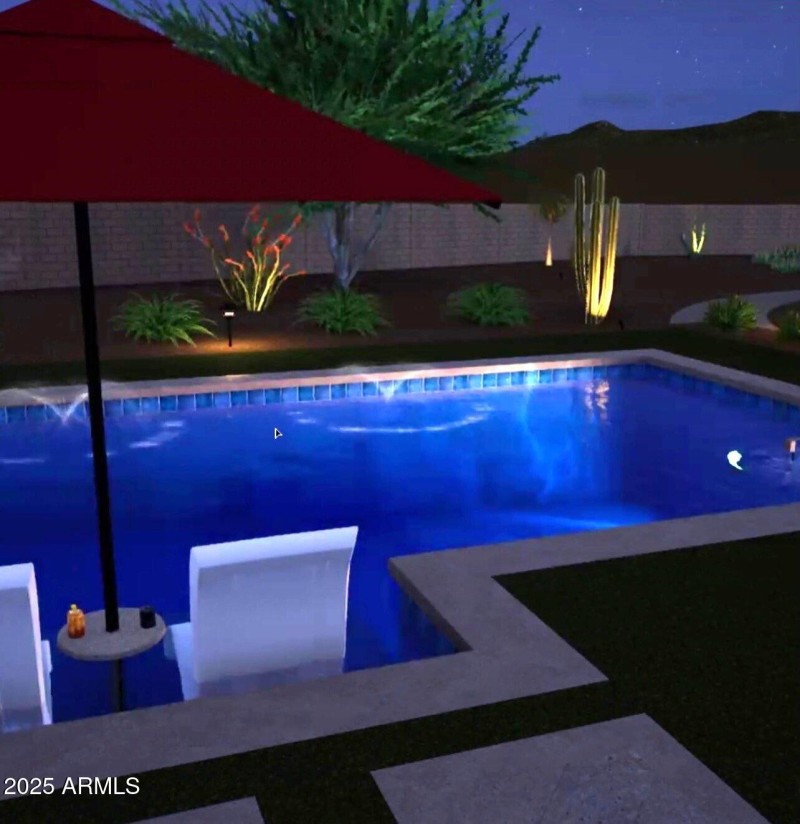 Pool night Rendering