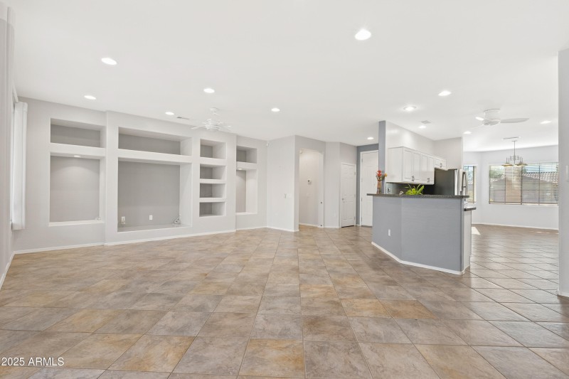 Living area to kitchen entrance