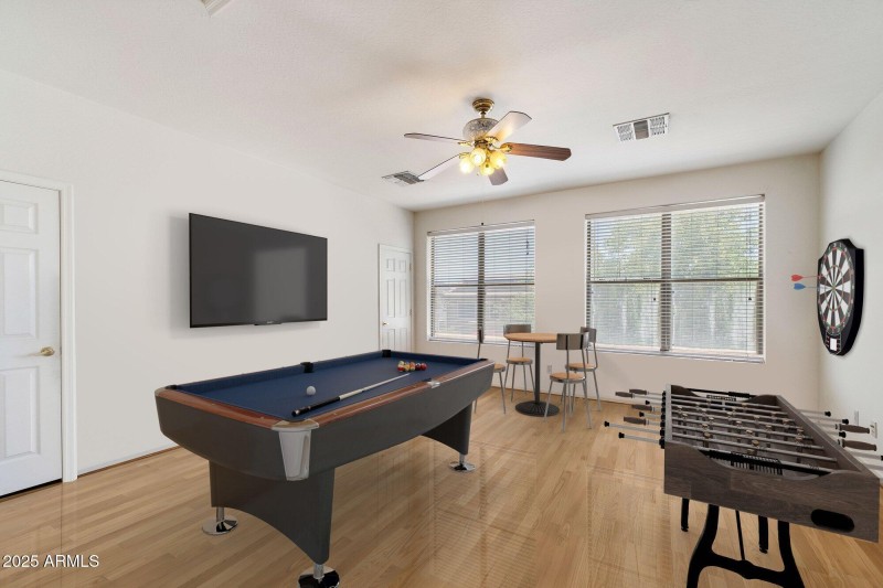 Virtually Staged BR6 as Game/Bonus Room