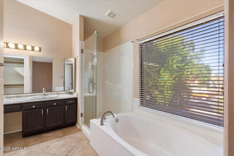 full size tub in primary bathroom