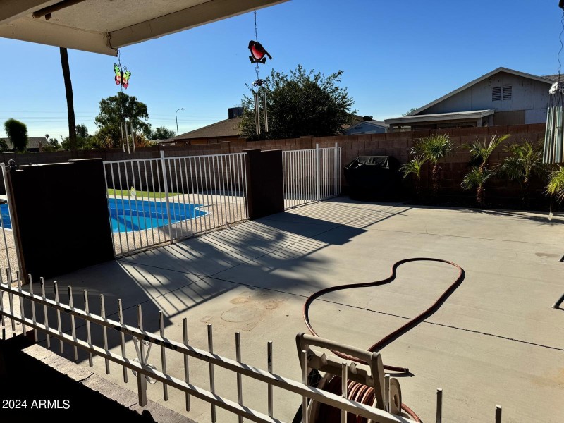backyard patio and pool