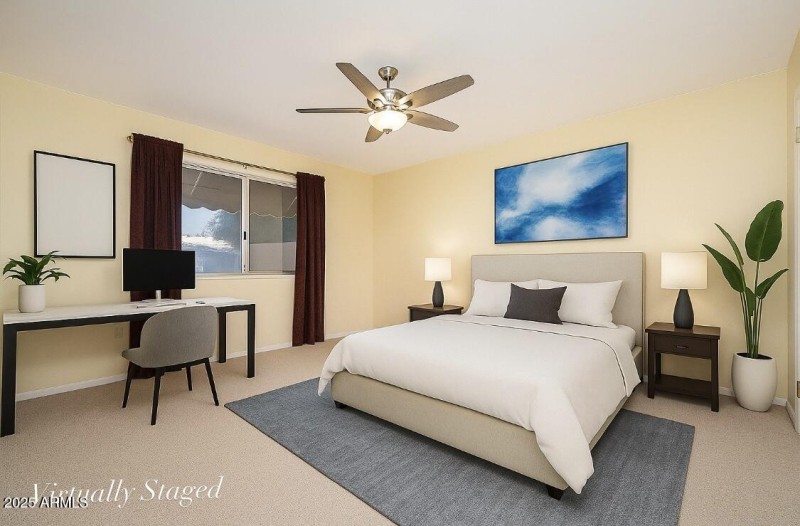 Virtually Staged Guest Bedroom