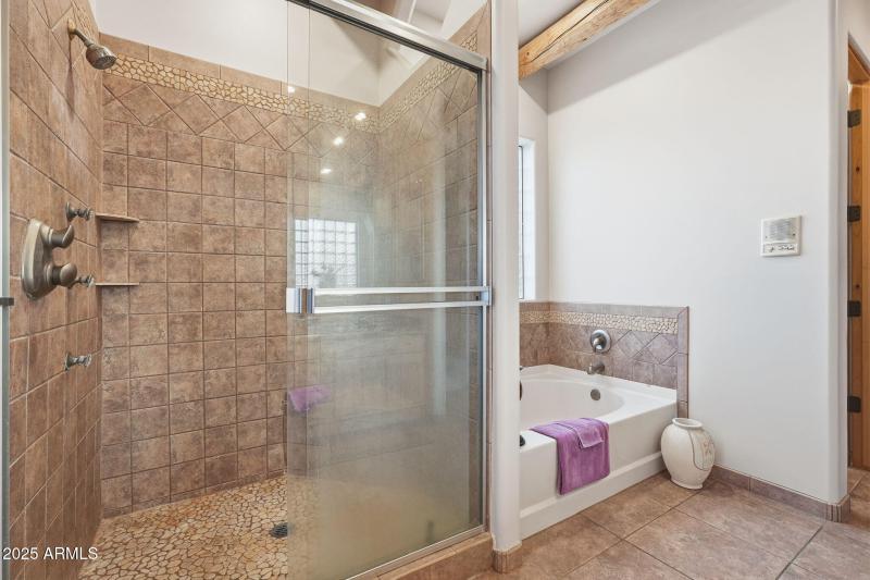 oversized shower in primary bathroom