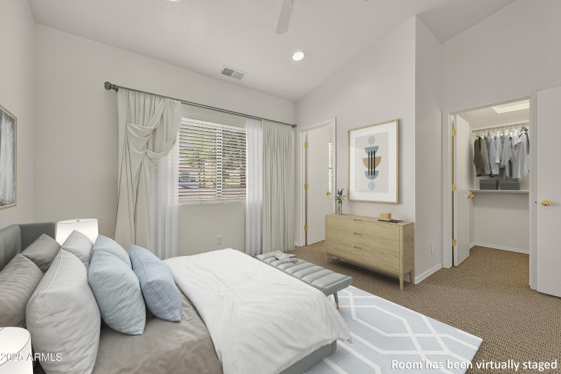 Primary bedroom virtually staged