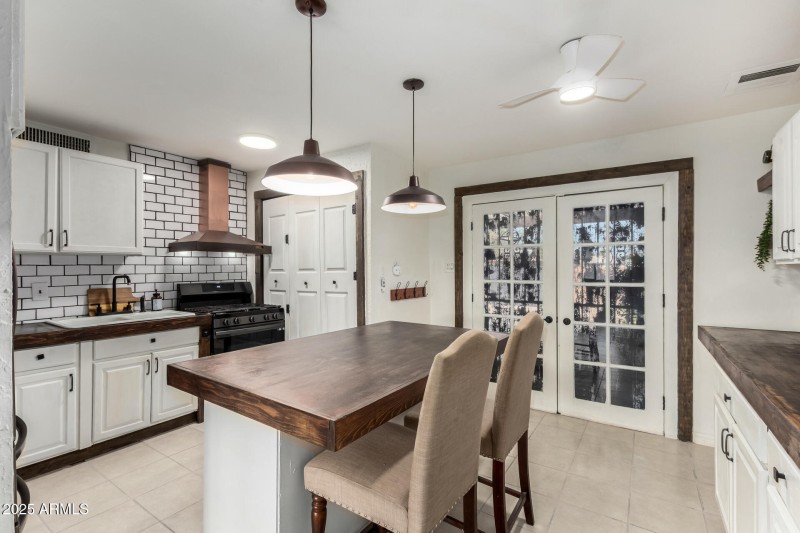 Kitchen with backyard access