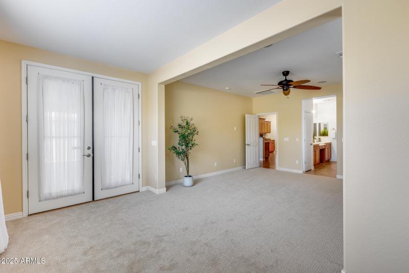 French Doors in Master Sitting Area
