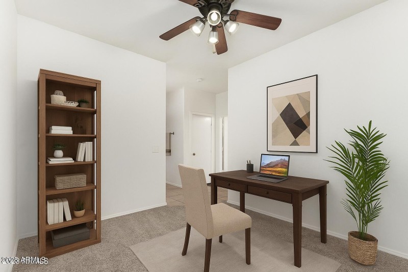 Flex room virtually staged