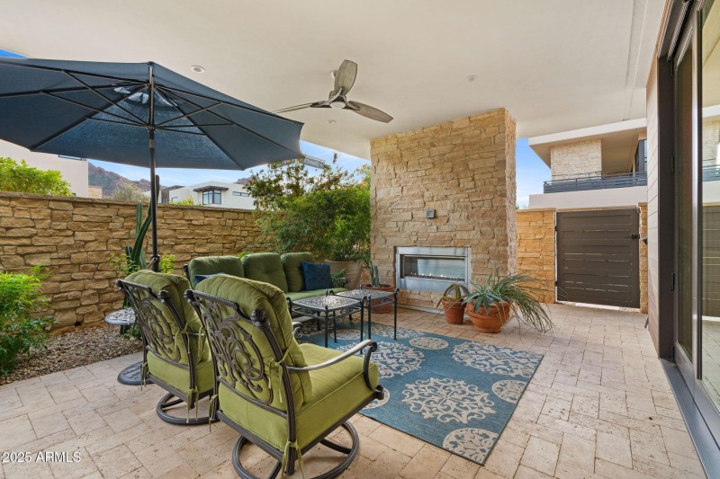 Fireplace outdoor living area