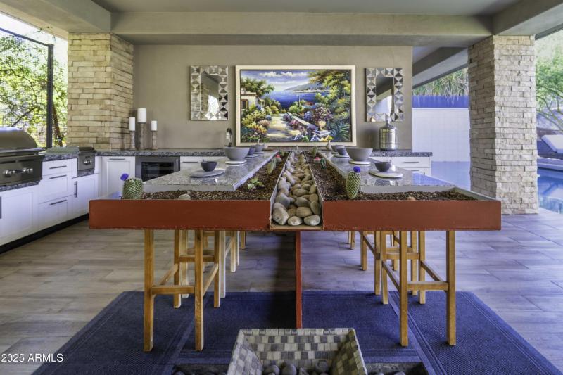 One of a Kind Dining Table w/Waterfall