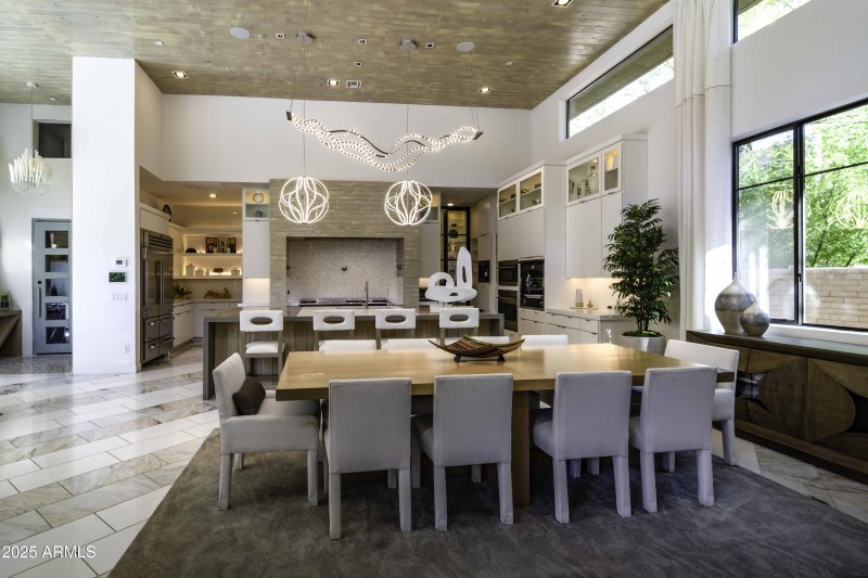 Indoor Dining and Kitchen from Outdoors