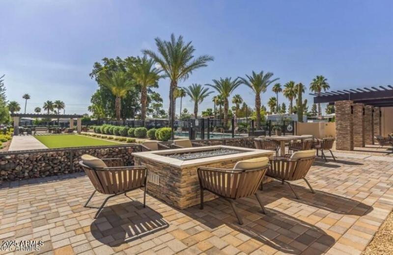 outdoor space and fire pit