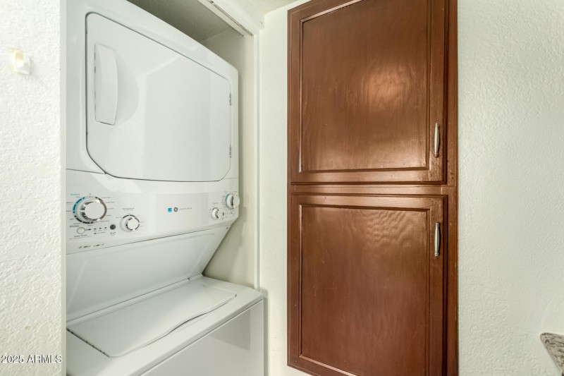 Stacked washer and dryer