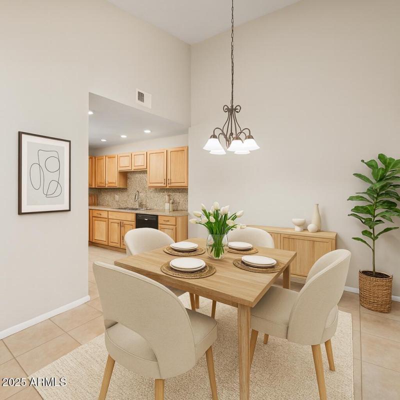 virtually staged dining room