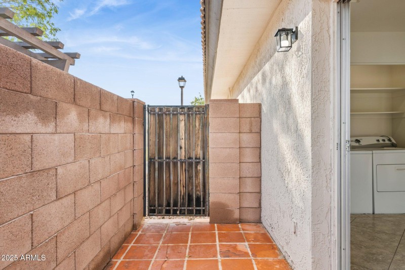 Private patio off eating area