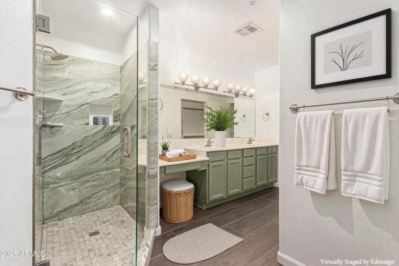 Virtually staged main bath view 2