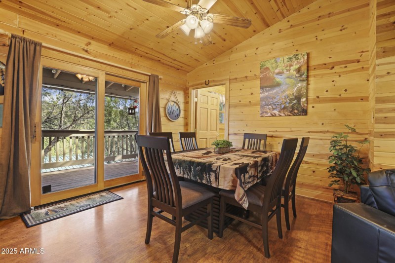 Dining room with sliding door to porch