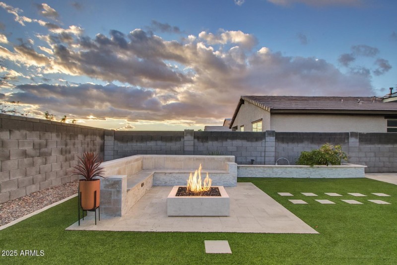 Fire pit-virtually staged