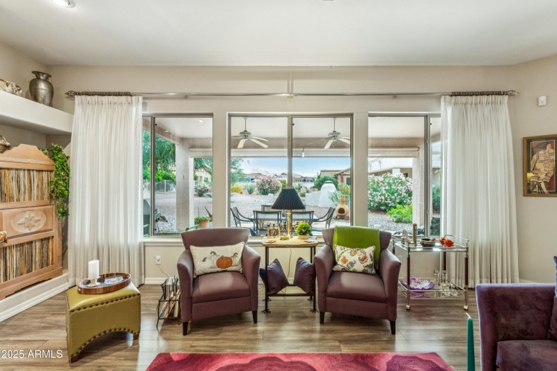 WALL OF WINDOWS IN LIVING ROOM
