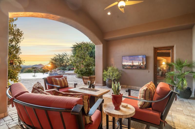 Covered Patio with Camelback View