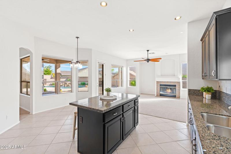 Kitchen view to Family Room