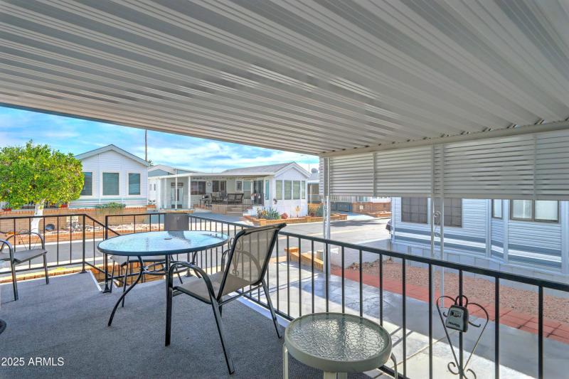 East facing covered deck