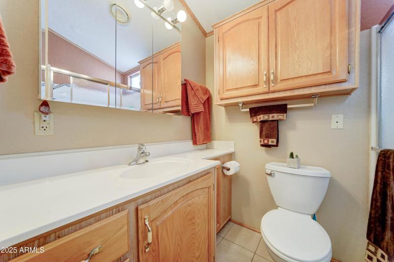 Plenty of counter space in bathroom