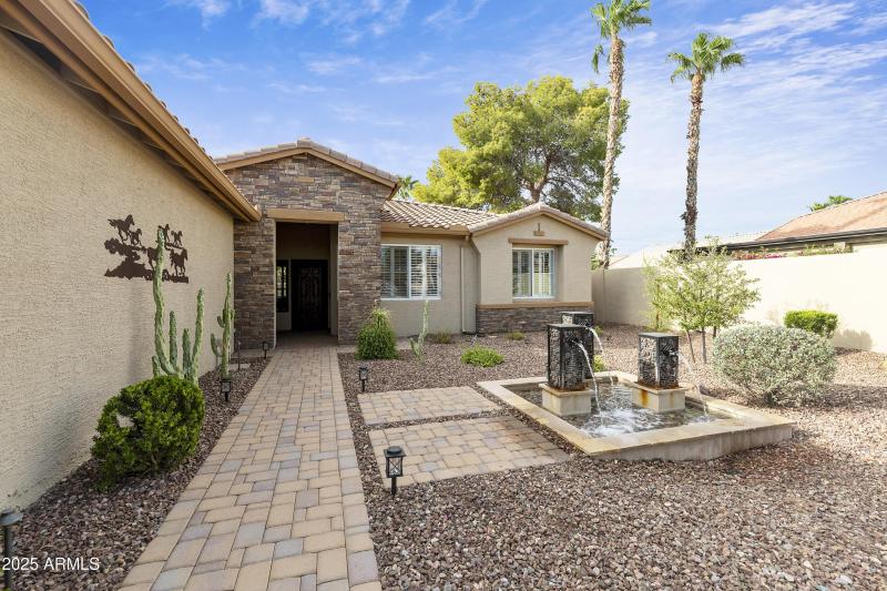 Paver walkway to entry