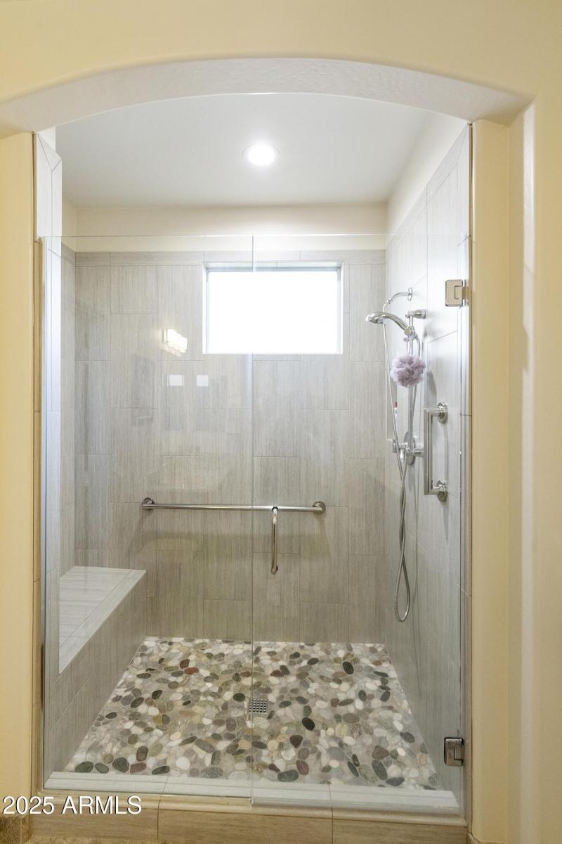 Primary walk-in shower