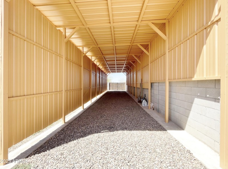 Covered parking cleaned out