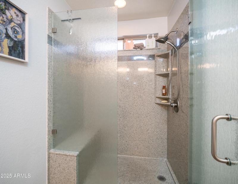 Master shower door open