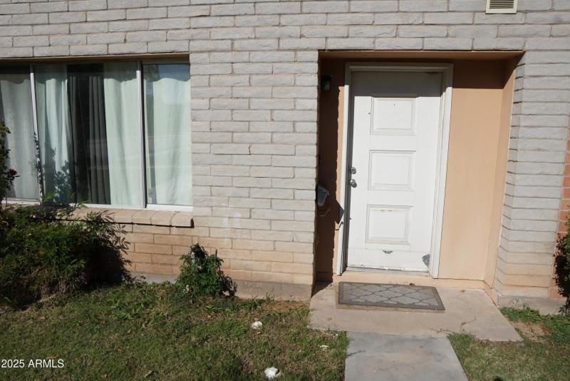 Front door and window