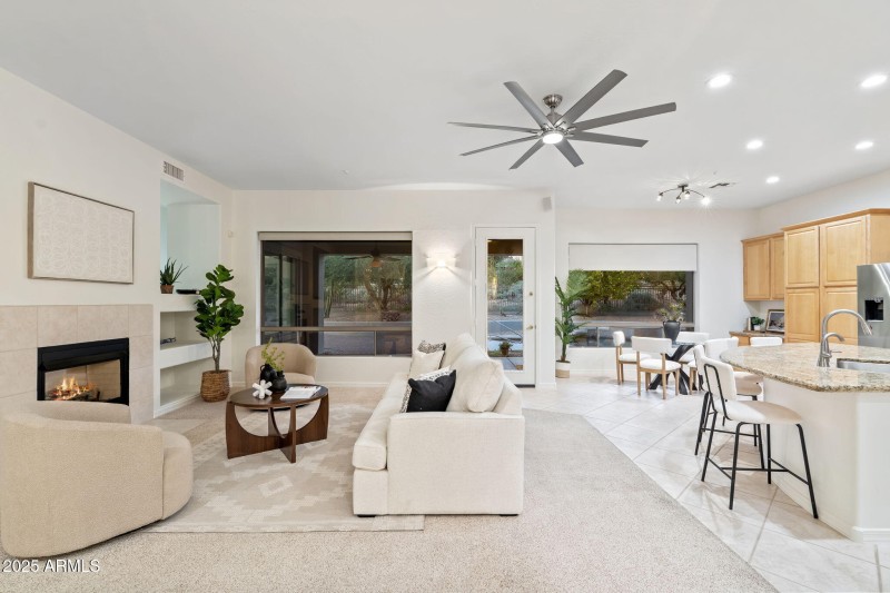 Kitchen Opens to Family Room