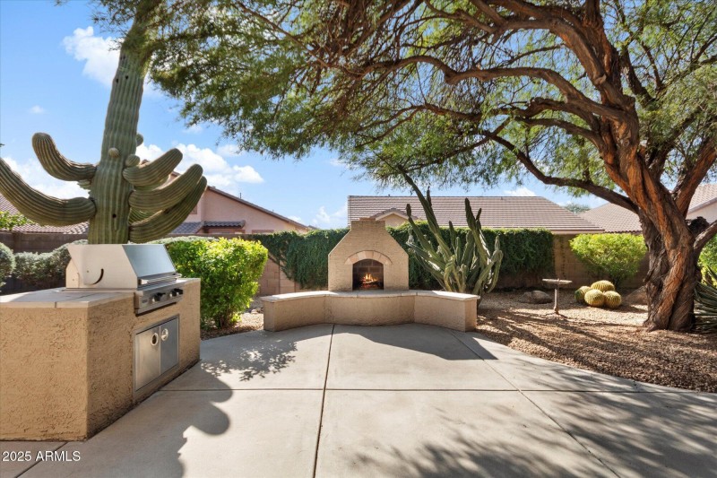 Buit-in BBQ and fireplace