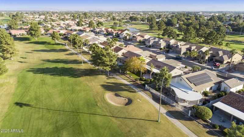 Aerial golf course view