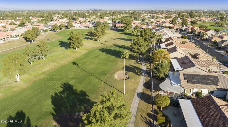 Aerial golf course view