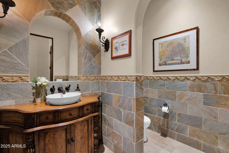 Powder Room with Dramatic Slate