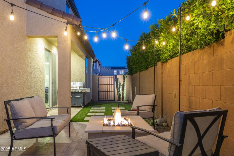 Entertaining space with fire pit