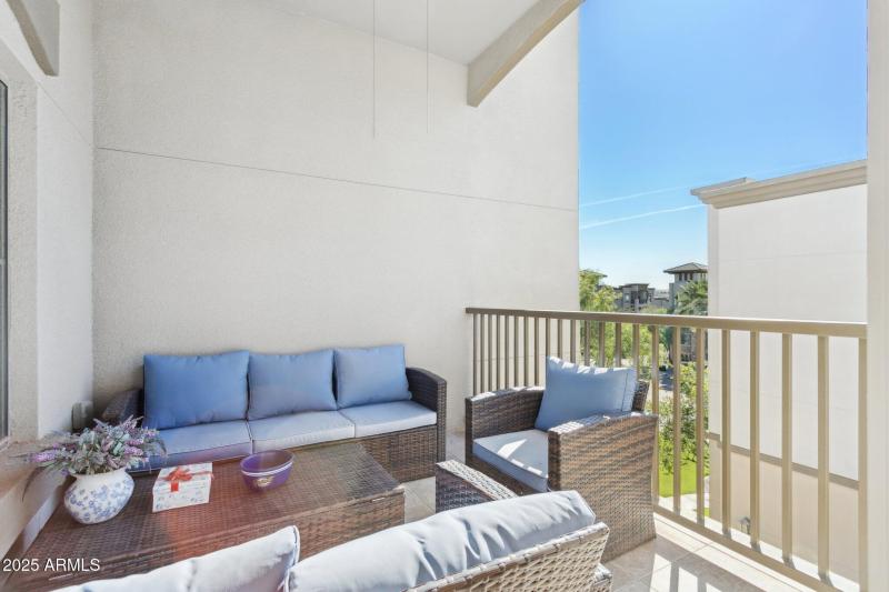 Patio with views of the pool
