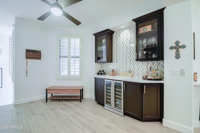 Custom Bar w Wine Fridge