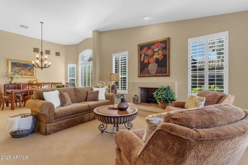 Living room into dining room