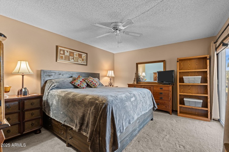 Primary bedroom with king bed