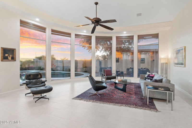 Living Room w/ Floor to Ceiling Windows