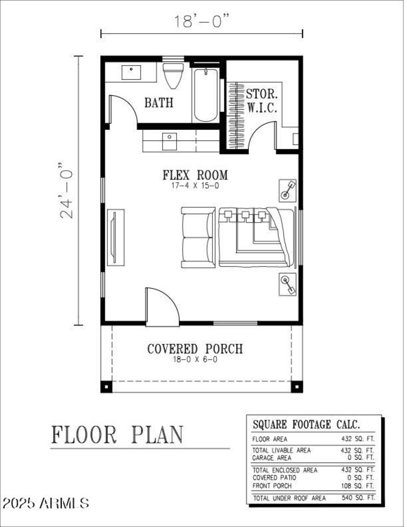 432sqft Casita Plan