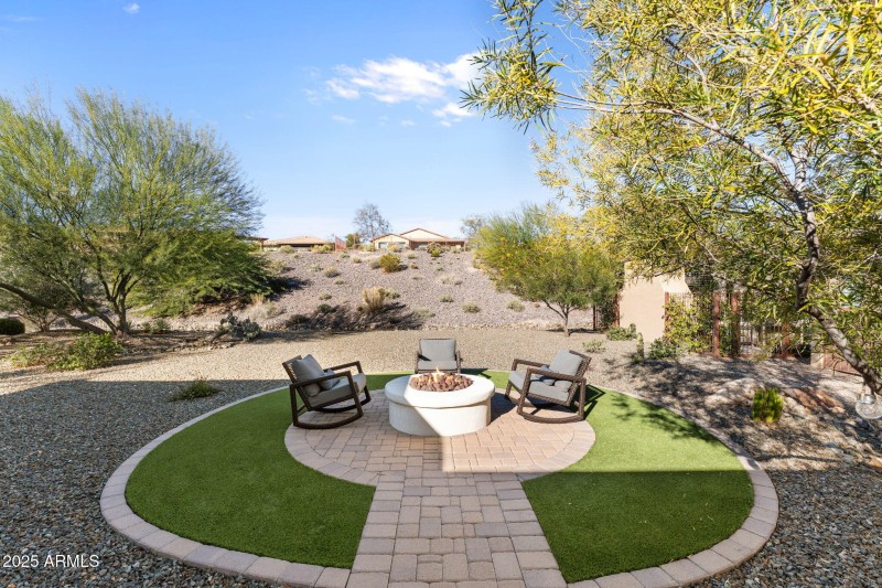 Built in fire pit