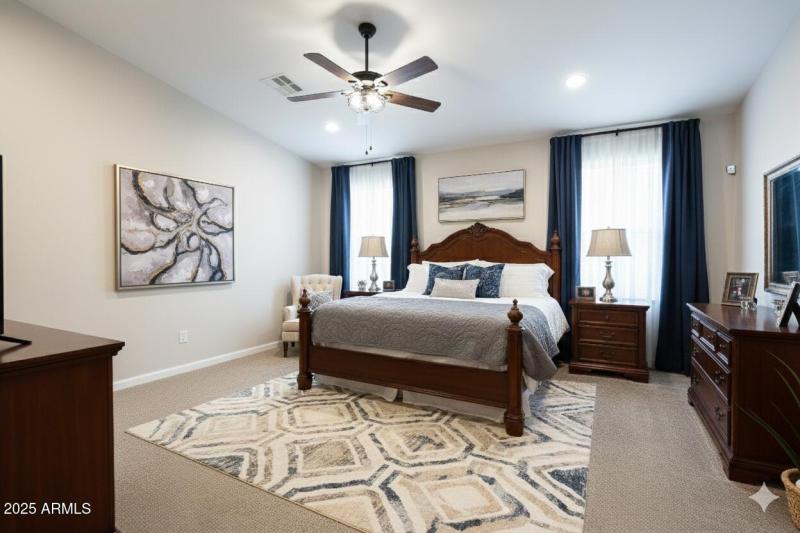 Virtually Staged Primary Bedroom