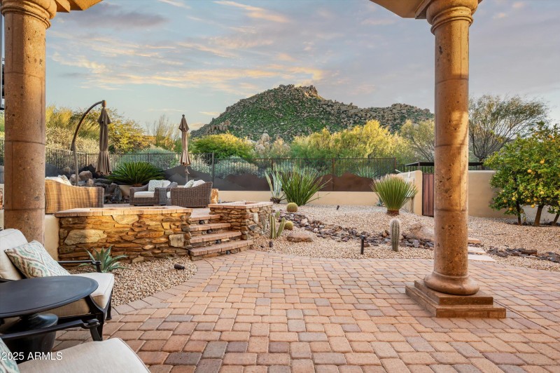 Backyard to elevated patio