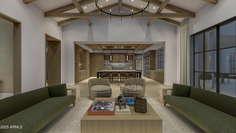 greatroom to kitchen