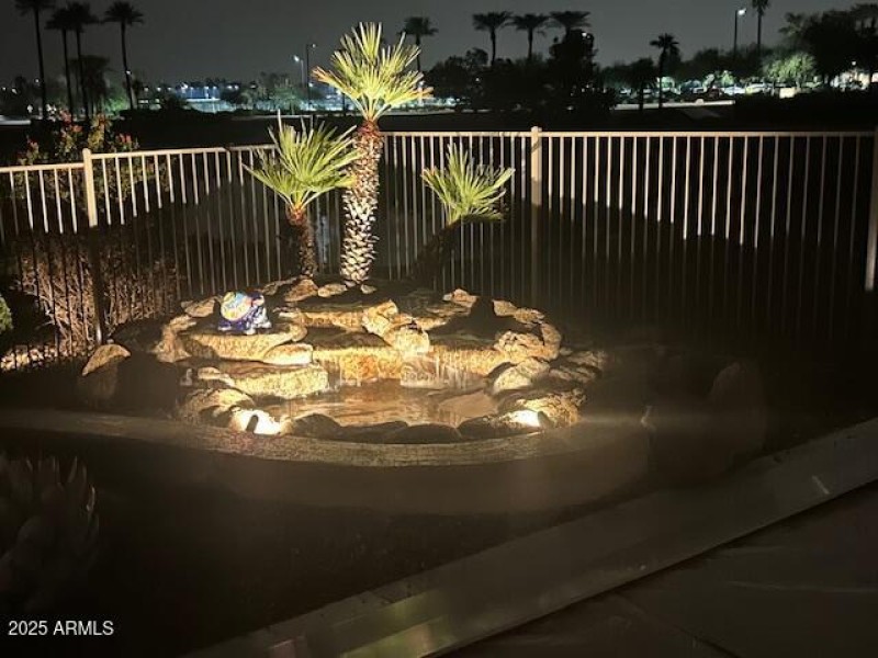 Rock Waterfall at Night