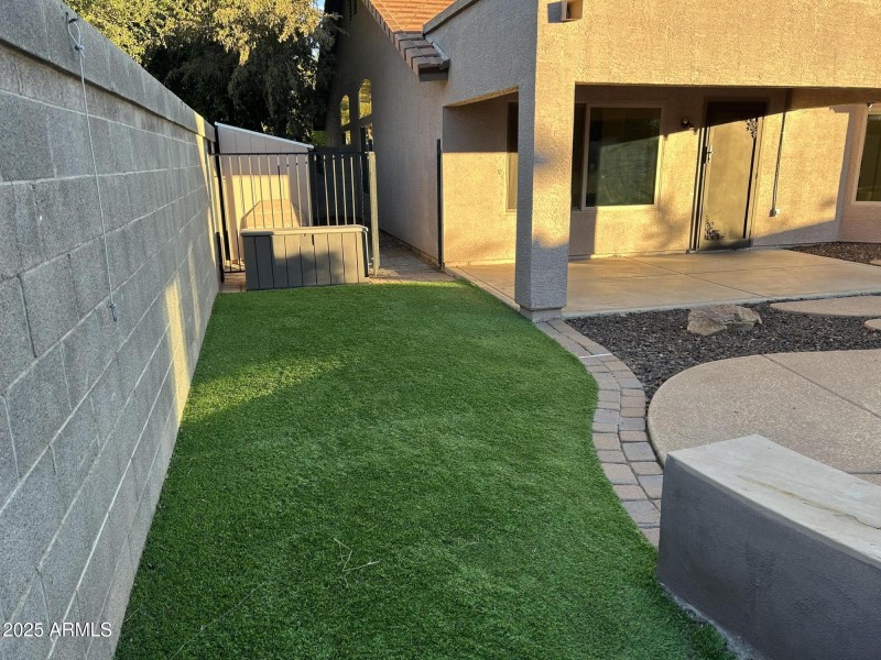 Backyard grass to house