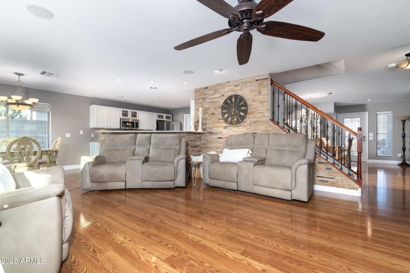Living room open to kitchen